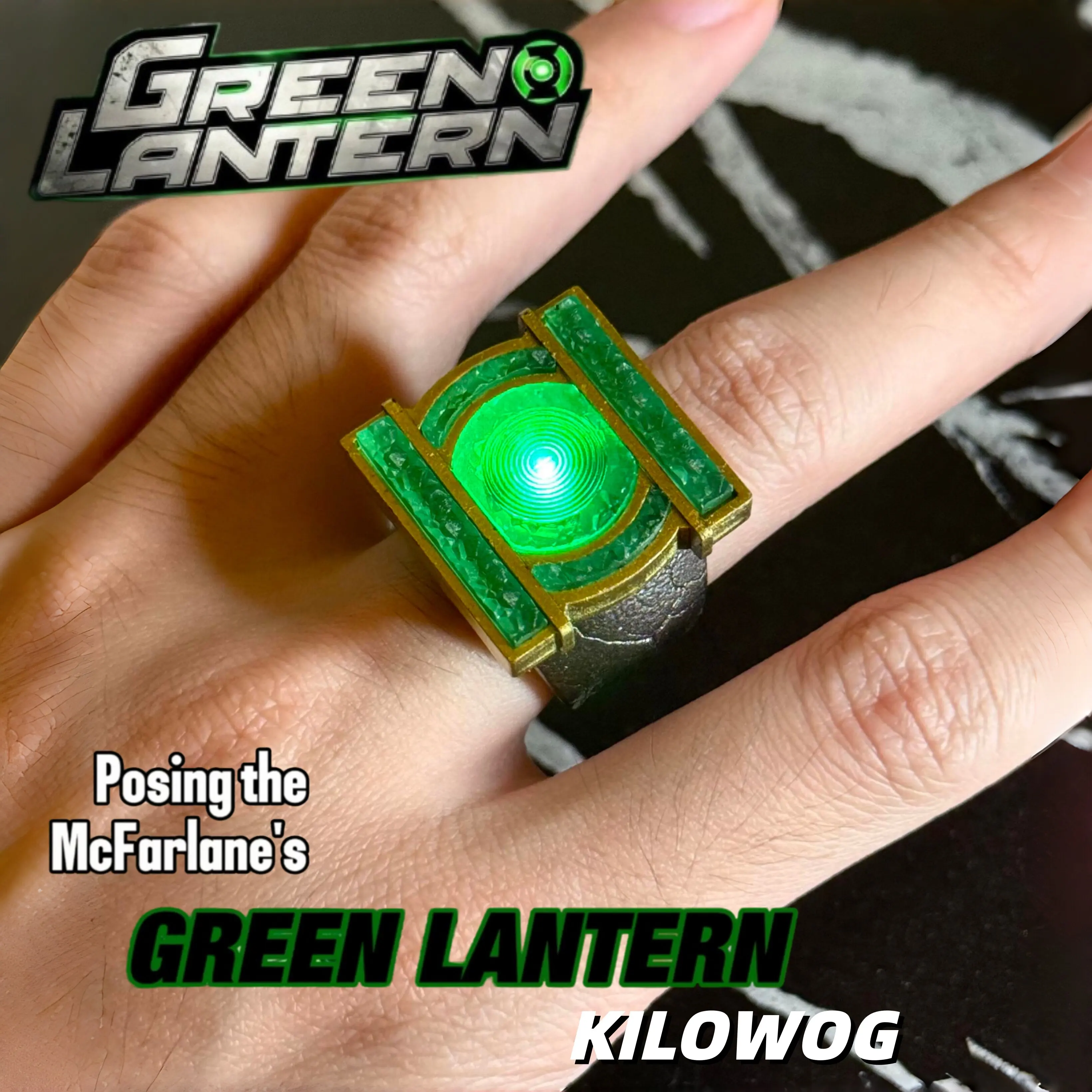Cosplay Fire Prop - 【Stokta】Yeşil Fenerler (GREEN-LANTERN) Halka Şeklinde Metal