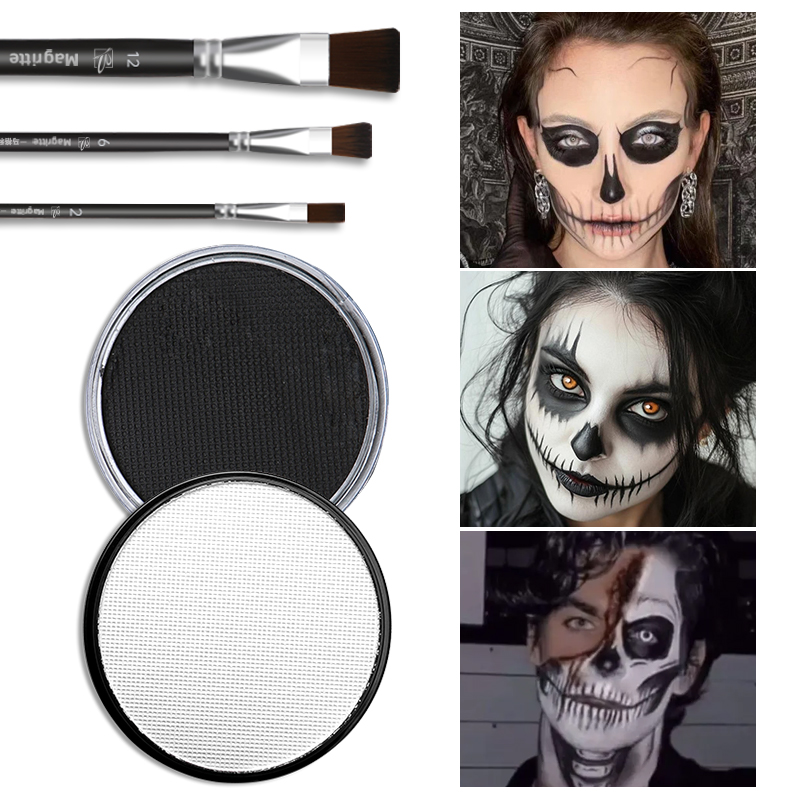 Cosplay Prop Paint - 5 adet Siyah ve Palyaço Beyaz